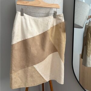 Suede Patchwork Skirt